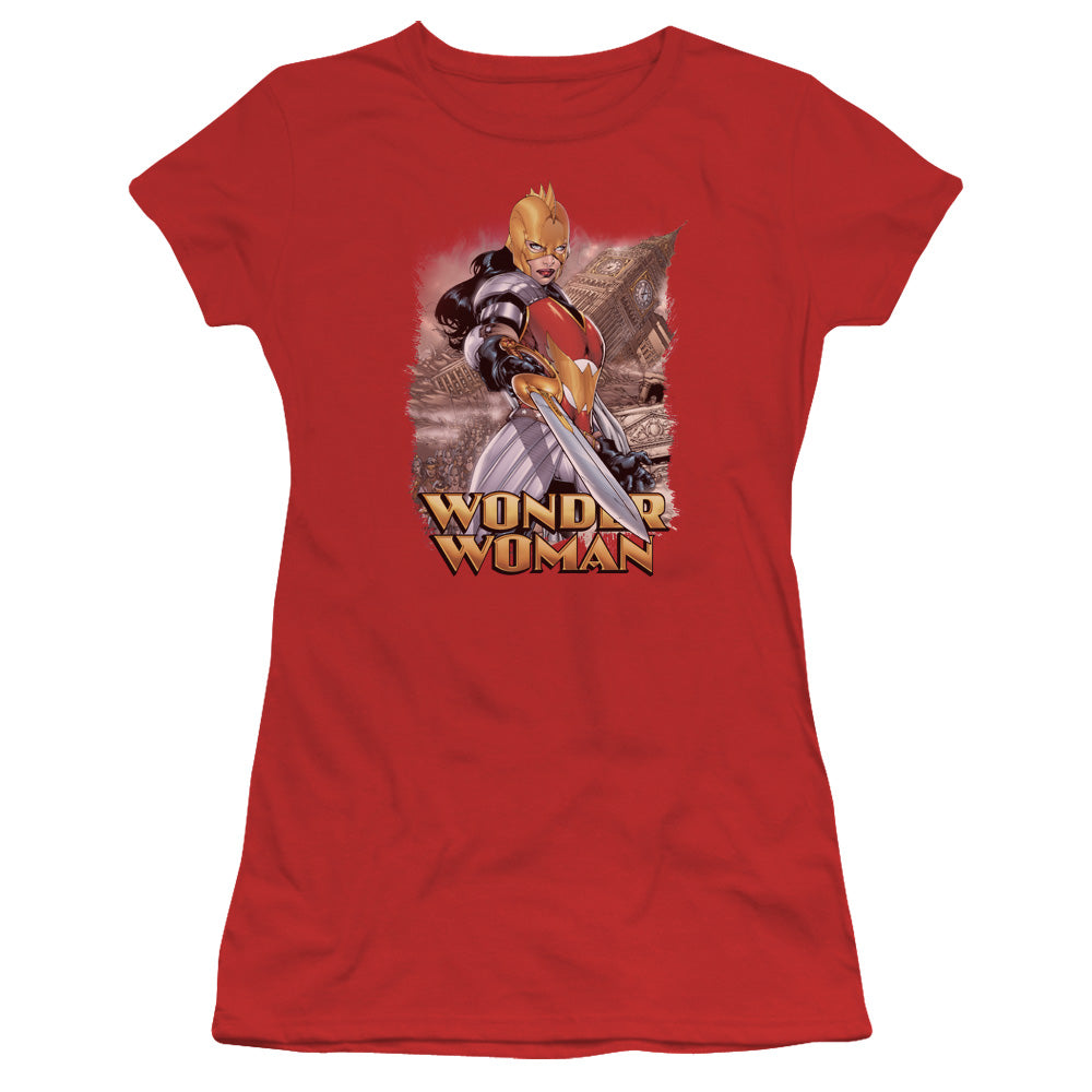 Jla - Wonder Woman Short Sleeve Junior Sheer
