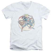 Load image into Gallery viewer, Dco - Retro Superman Iron On Short Sleeve Adult V Neck
