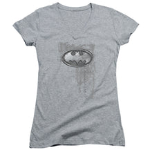 Load image into Gallery viewer, Batman - Rivited Metal Logo Junior V Neck
