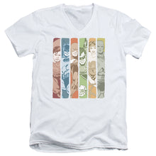 Load image into Gallery viewer, Dc - Justice League Columns Short Sleeve Adult V Neck
