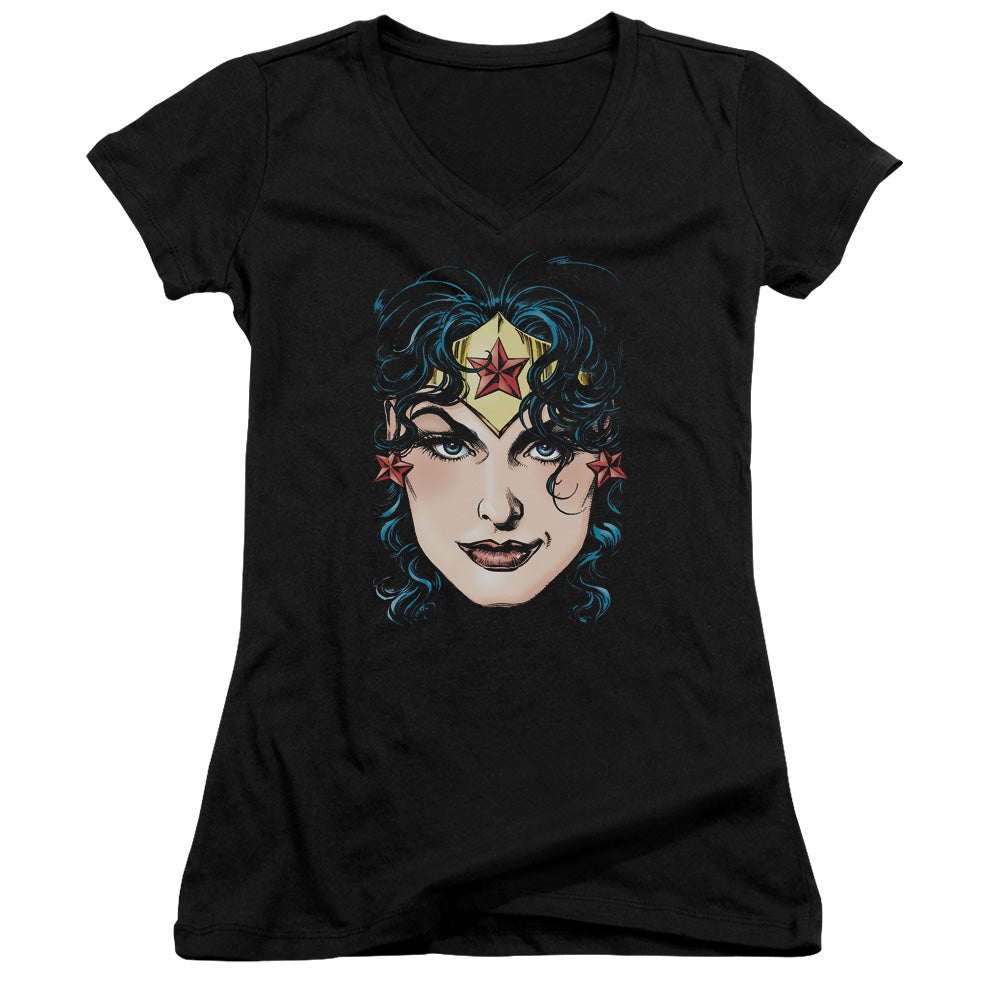 Dco Jla - Wonder Woman Head Junior V Neck