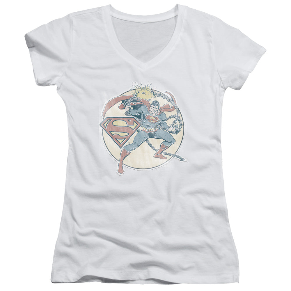 Dco - Retro Superman Iron On Junior V Neck