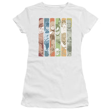 Load image into Gallery viewer, Dc - Justice League Columns Short Sleeve Junior Sheer
