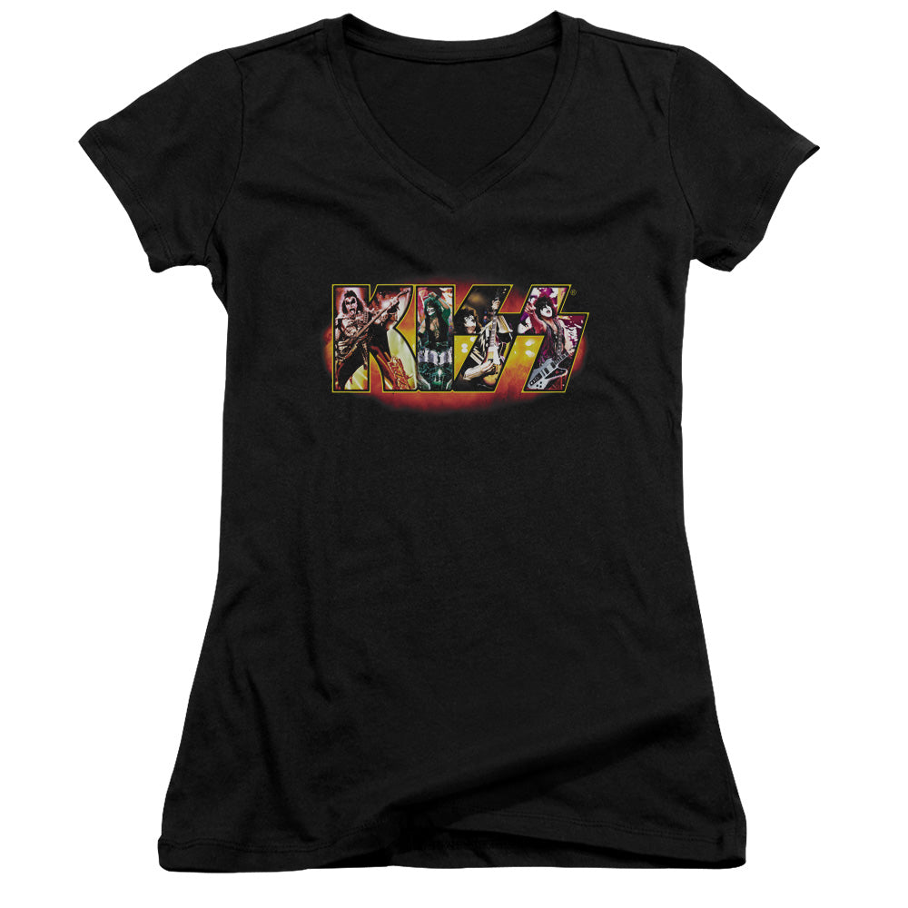 Kiss - Stage Logo Junior V Neck