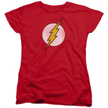 Load image into Gallery viewer, Dc - Flash Logo Distressed Short Sleeve Women&#39;s Tee
