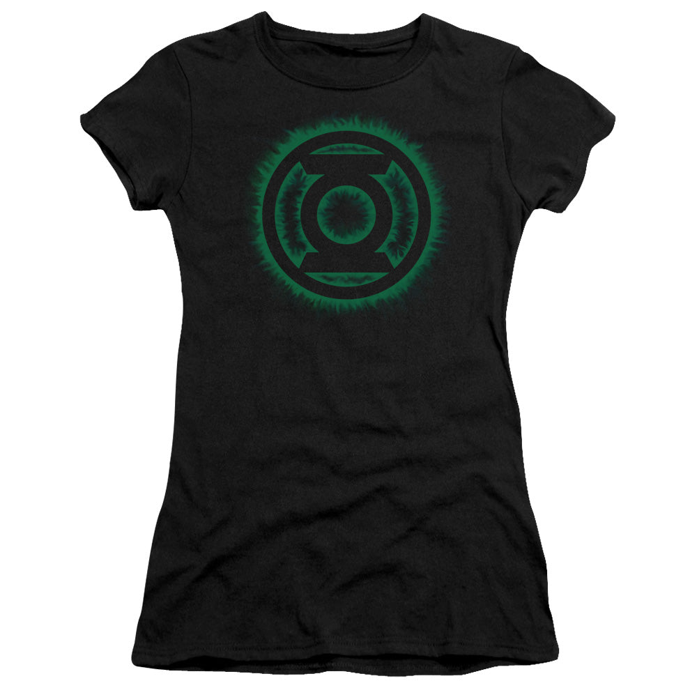 Green Lantern - Green Flame Logo Short Sleeve Junior Sheer