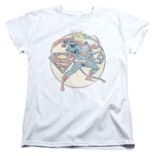 Load image into Gallery viewer, Dco - Retro Superman Iron On Short Sleeve Women&#39;s Tee
