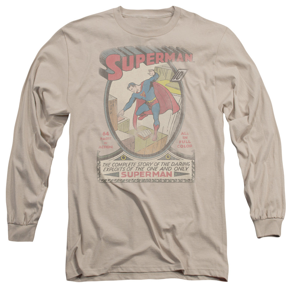 Dc - Superman 1 Distressed Long Sleeve Adult 18/1
