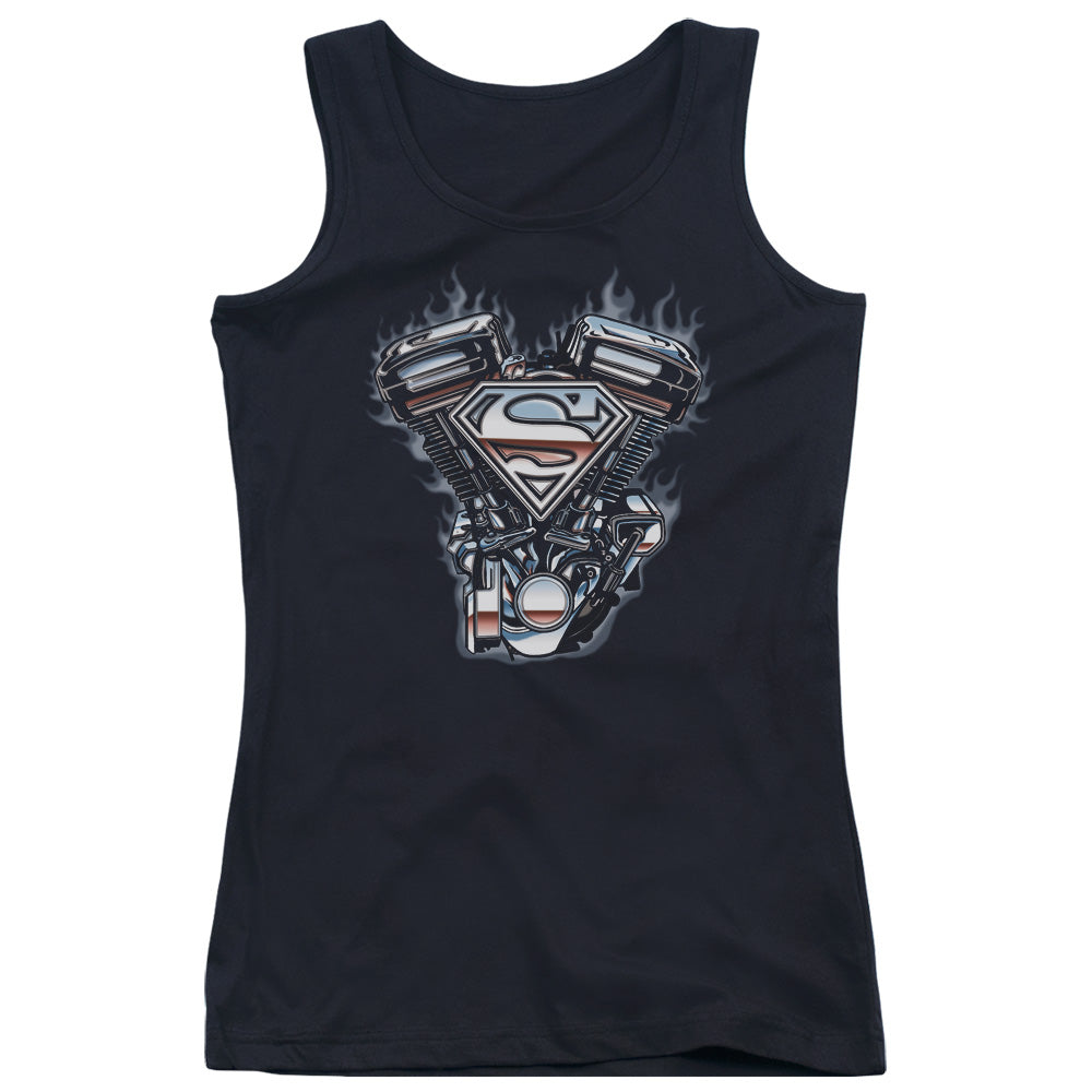 Superman - V Twin Logo Juniors Tank Top