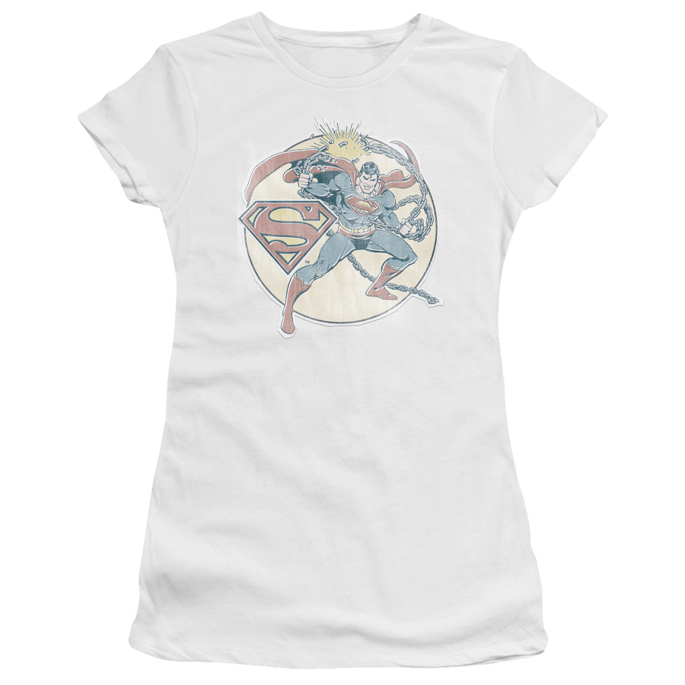 Dco - Retro Superman Iron On Premium Bella Junior Sheer Jersey